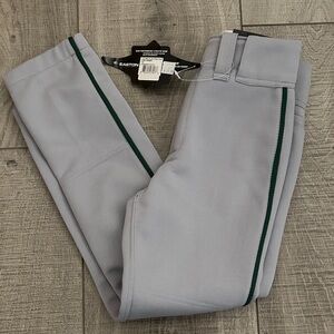 New Youth YM Pro Plus Green Piped Grey Baseball Pants